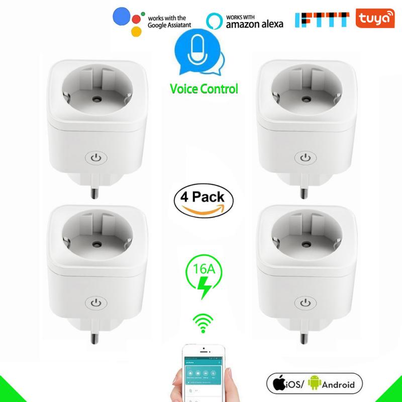 Smart WIFI Plug Socket Power Switch APP Remote Voice Control Timer Home Automation EU Adaptor Socket For Alexa Google Home Plug