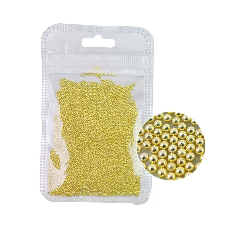 1Bag = 10G Mini Caviar Metalen Kralen Stalen Kogel Nail Stud Caviar Goud/Zilver/Rose Goud 3D Micro Bal Nail Art Charm