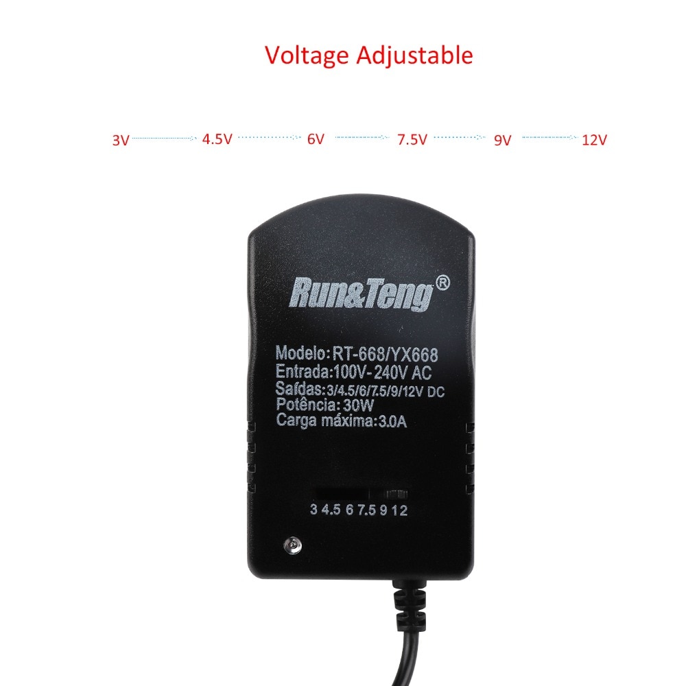 Alimentation 12 v AC à DC adaptateur 3V 4.5V 6V 7.5V 9V 12V réglable EU US prise pour lampes LED bande lumineuse 3A 30W JQ
