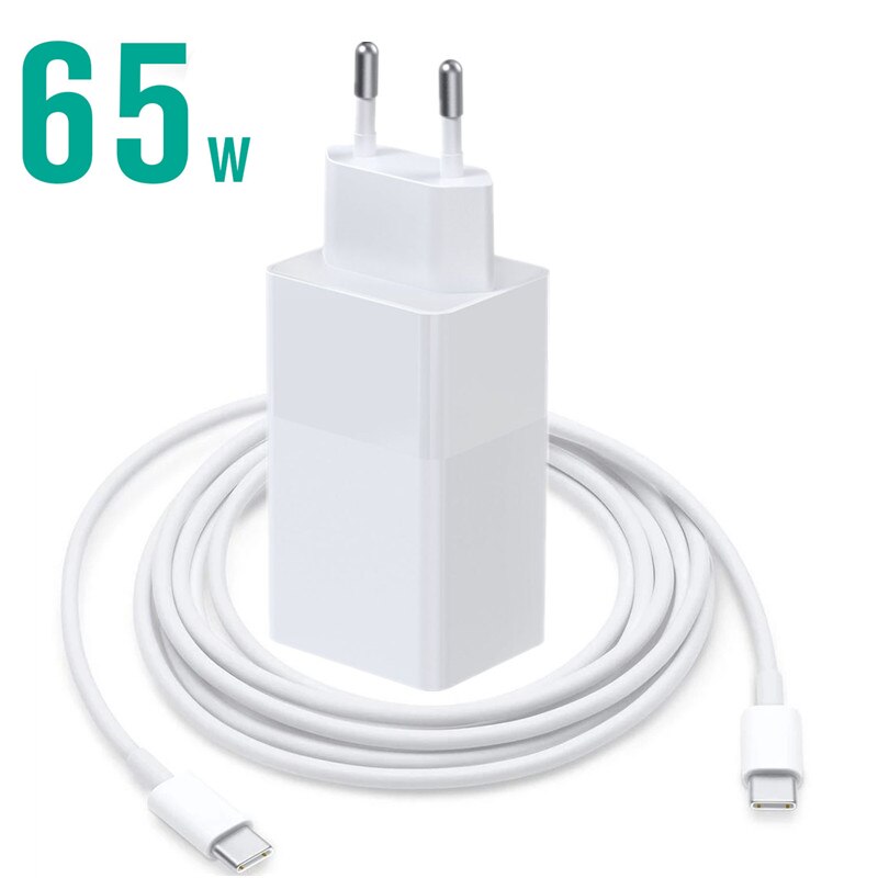 Chargeur USB type-c PD 65W 20V 3,25 a pour ordinateur portable, adaptateur avec câble pour iPad Pro / iPad Airi 4 / MacBook pro thinkpad