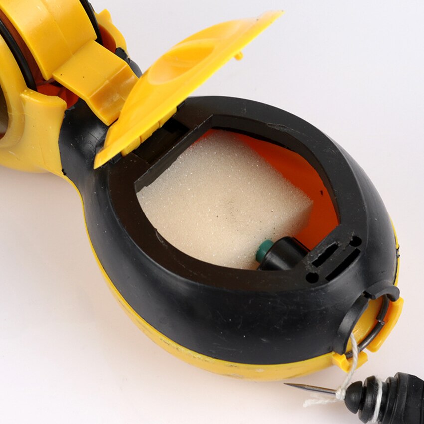 Carpenter Manual Ink Marker Chalk Line, 15 Meters Line, Hand Crank Wind Chalk Line Box, for Woodworking Construction