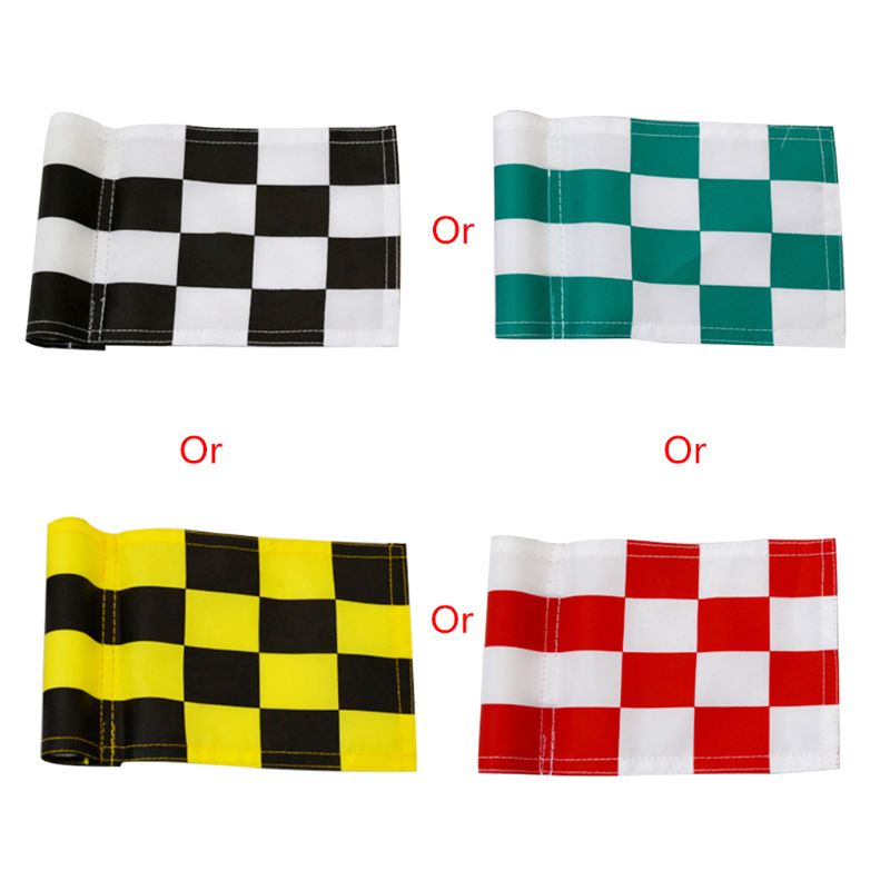 Pratique à carreaux mettant le drapeau de Golf vert avec des drapeaux de cible en Nylon d'entraînement insérés par Tube pour la couleur aléatoire extérieure d'intérieur