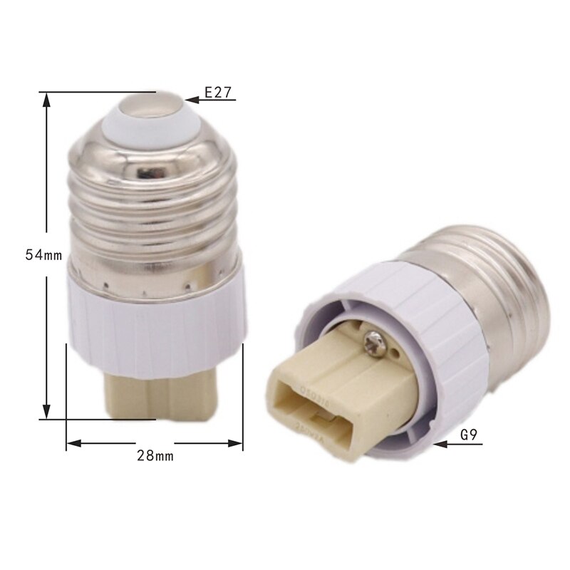 Brandsäkert material  e27 to g9 lamphållare omvandlare sockel konvertering glödlampa  e27-g9 bas typ adapter