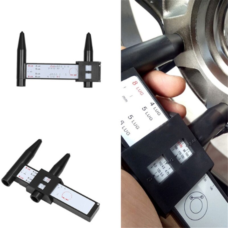 2022 Wheel Rim Bolt Pattern Sliding PCD Measuring Tool Gauge Ruler 8 Holes PCD Ruler Lugs Hub Pitch Measurement Tool