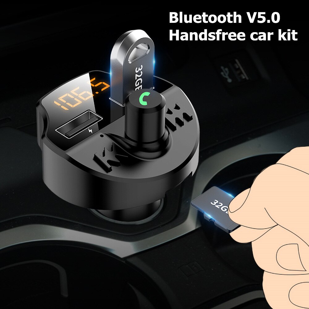 Usb Aux Bluetooth Carkit Handsfree Fm-zender 4.6A Dual Usb Fast Charger Tf Card MP3 Muziekspeler Kit Lcd voltmeter Display
