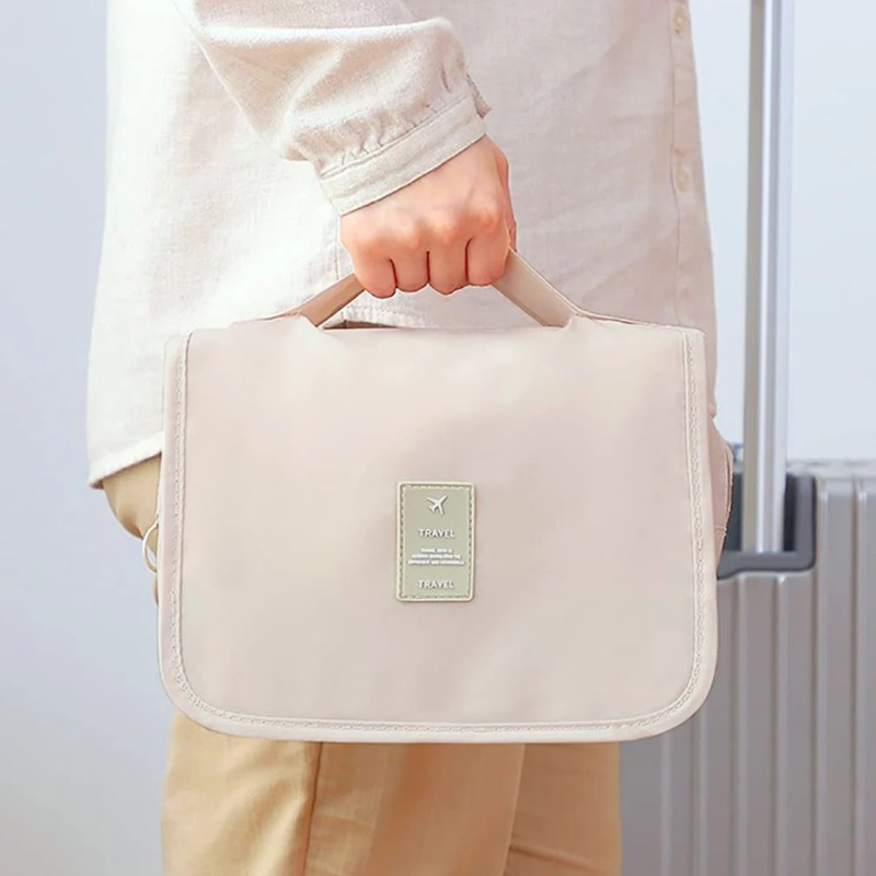 Duża Wisząca Torba na Przybory Toaletowe Wodoodporna Składana Torebka Podróżna Organizer na Kosmetyki Makijaż Brzytwy Akcesoria Łazienkowe