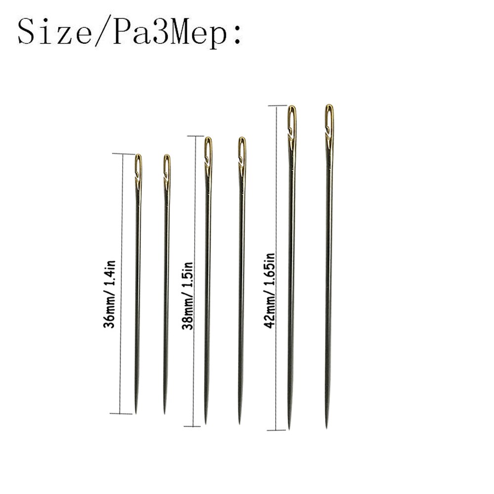 24pcs Self threading Needles Embroidery Stitch Sewing Needle & Wooden Needle Case DIY Needlework Sewing Accessories