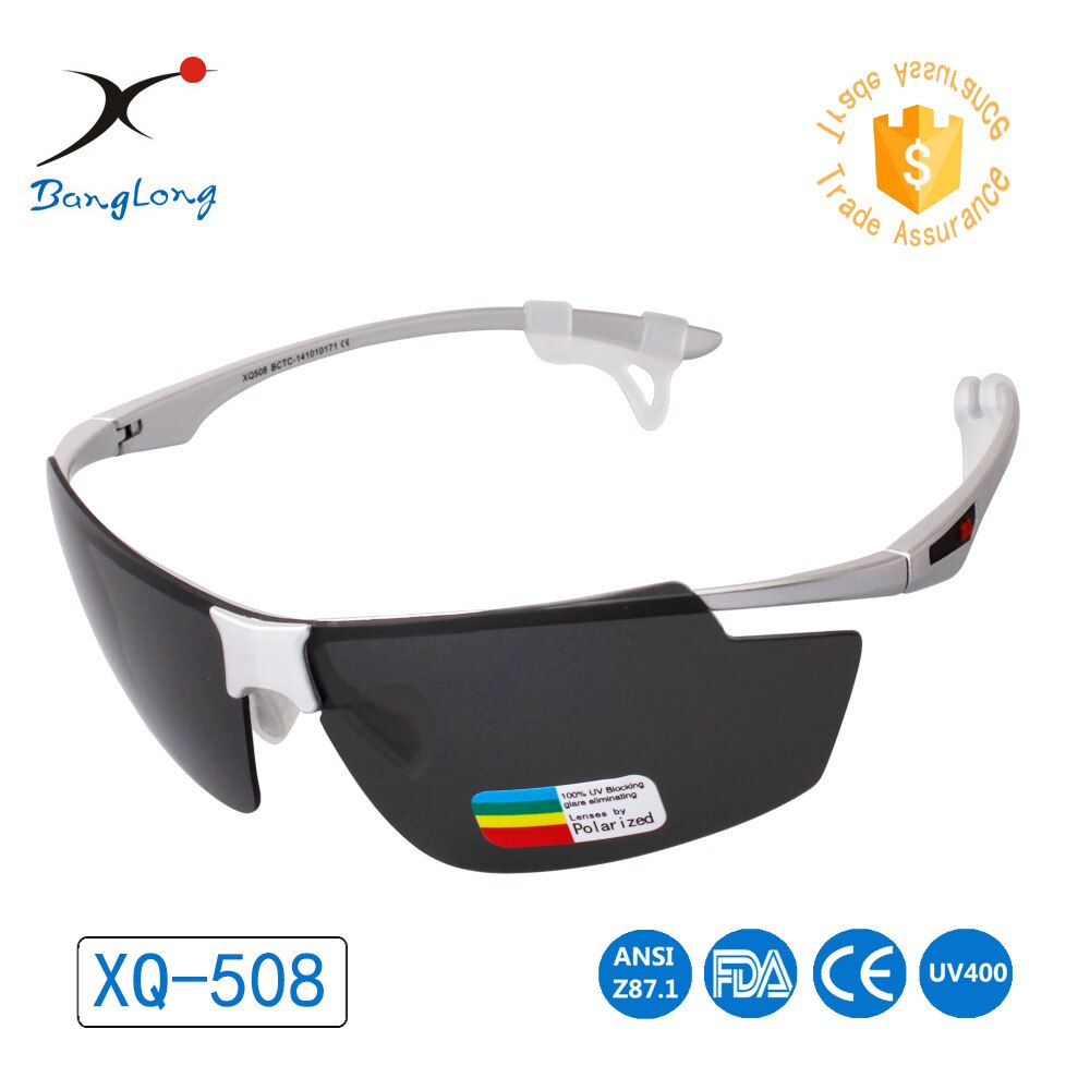 Outdoor Sports Frameless sun jing Sunglasses Running Mountain Climbing Fishing Polarized Light Wind-proof Glasses Goggles: Bright Silver