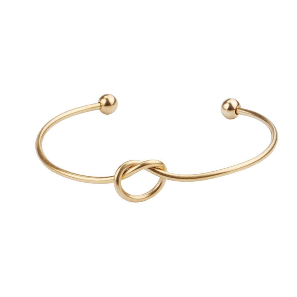 5 Pçs/lote Nó Do Coração Pulseira Bangle Para a Mulher de Aço Inoxidável Ajustável Básico Com Fio Nó Pulseira Acessórios de Jóias