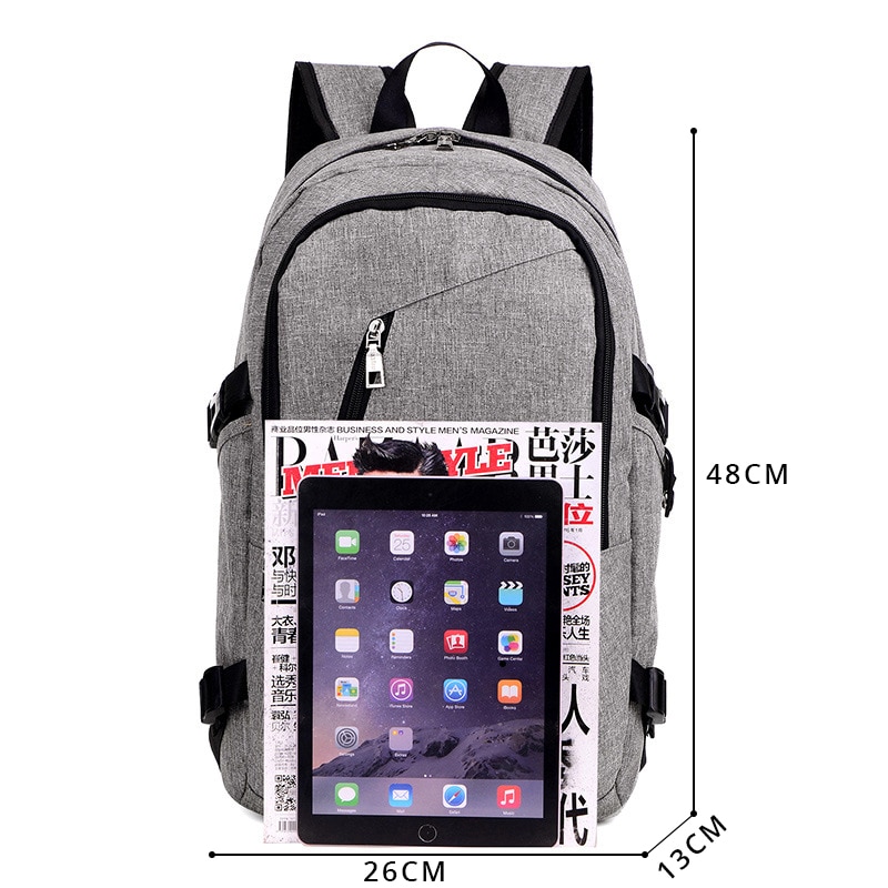 mann laptop rucksack usb lade computer rucksäcke casual stil taschen große männliche business reisetasche für mann