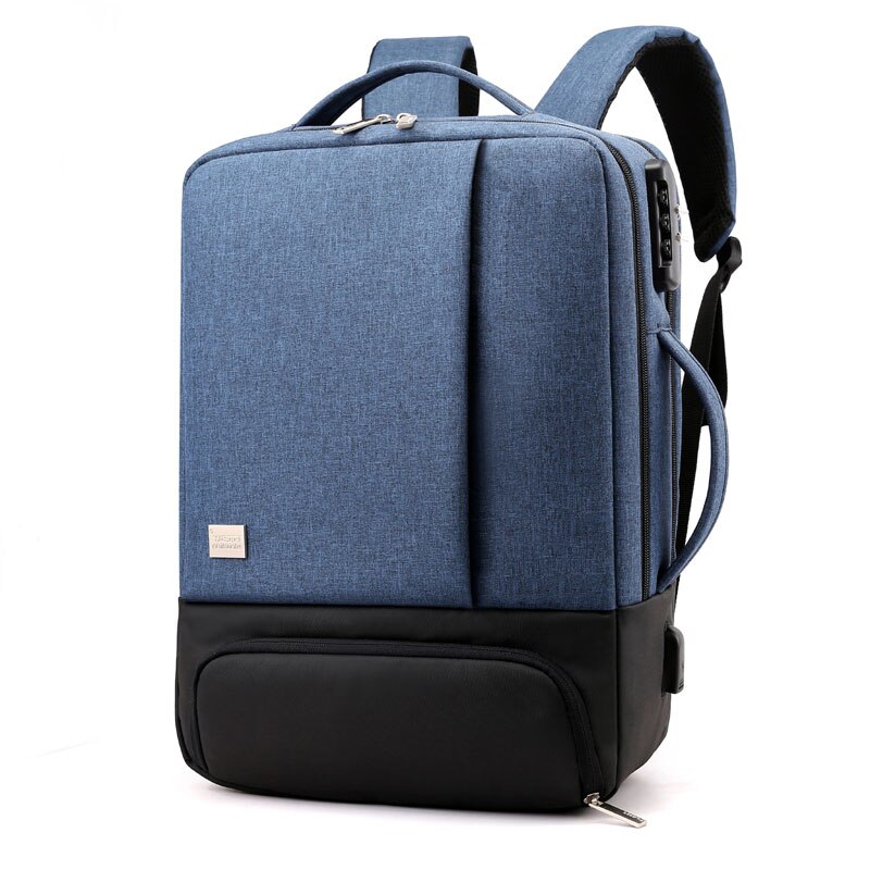 Männer Frauen USB Ladung Reise Geschäft Tasche 15 Zoll Laptop Rucksack Männlichen Wasserdichte Anti-diebstahl Schuh Lagerung Taschen Rucksäcke für Männer: Blau