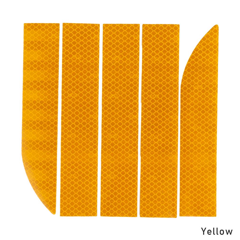 5pcs Anti-collision Car Reflective Sticker Auto Trunk Warning Strip Nano Tape For Driving Safety Luminous Car-styling Tapes: YELLOW