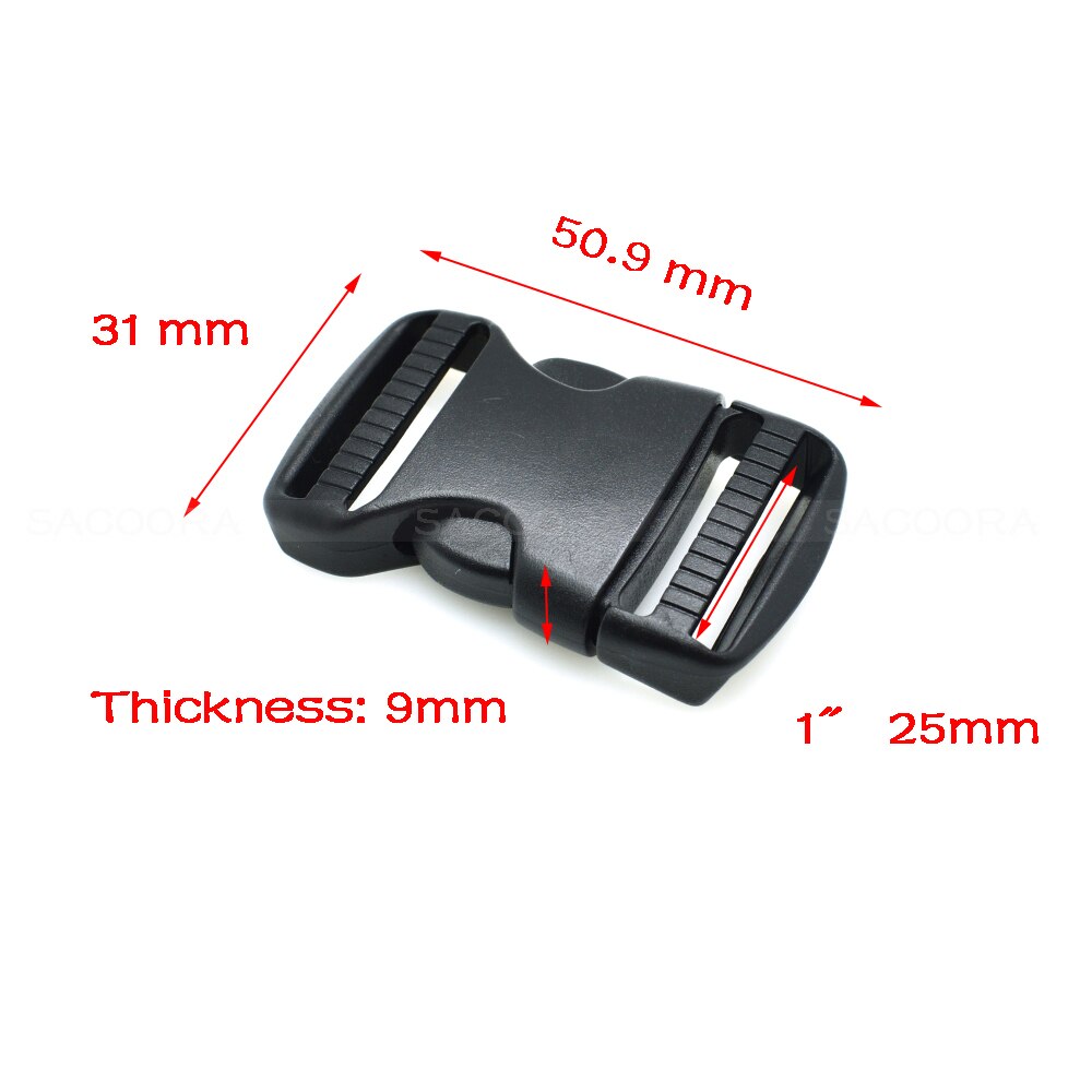 20mm 25mm 32mm~50mm Plastic Hardware Dual Adjustable Side Release Buckles Molle Tatical Backpack Belt Bag Parts Strap Webbing