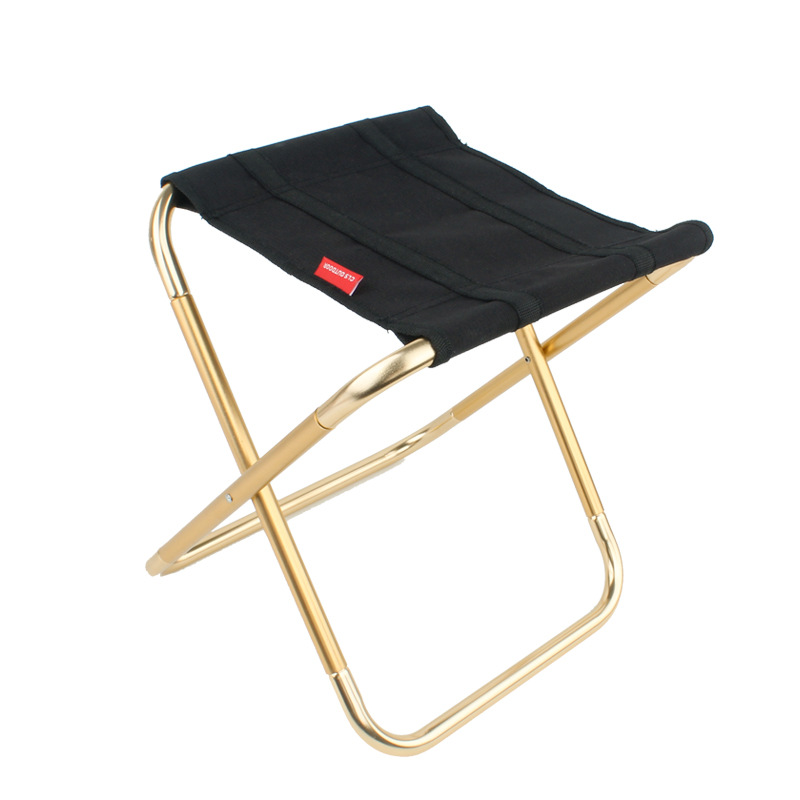 Forstørret udendørs foldestol aluminiumslegering stol bærbar grillfisketog maza ultralet sammenfoldelig vandring camping: Guld