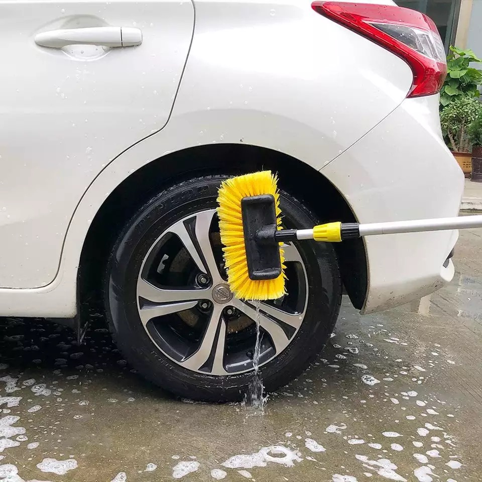 Car Automatic Telescopic Long Rod Spray Water Brush Auto Windshield Window Wipe Glass Cleaner Washing Tool