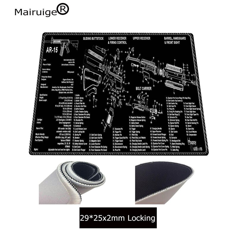 Mairuige Gun Part Large Mouse Pad Notebook Computer Mausepad Gaming Practical Office Desk Mat Resting Surface 30x80cm 40x90cm: 250x290X2MM