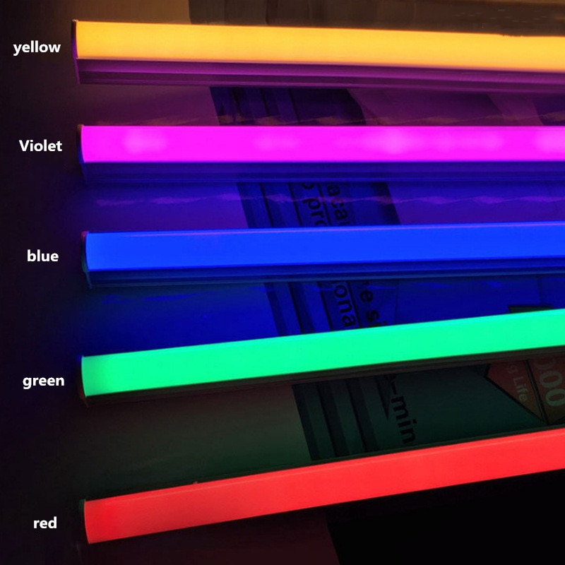 Tubo LED T5 T8 luz integrada 30cm 60cm LED tubo fluorescente lámpara de pared color bombilla Lampara 220V