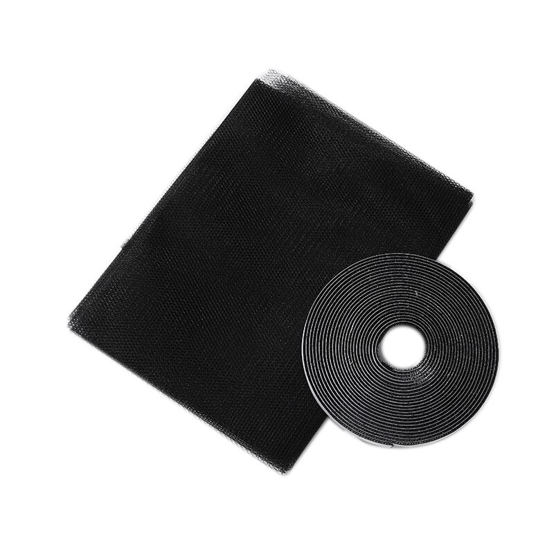Anti-Mosquito Screen Mosquito Window Net Room Mosquito Net Curtain Protector Insect Fly Bug Wasp DIY Self-adhesive Mesh Curtains: black / 1.3x1.5