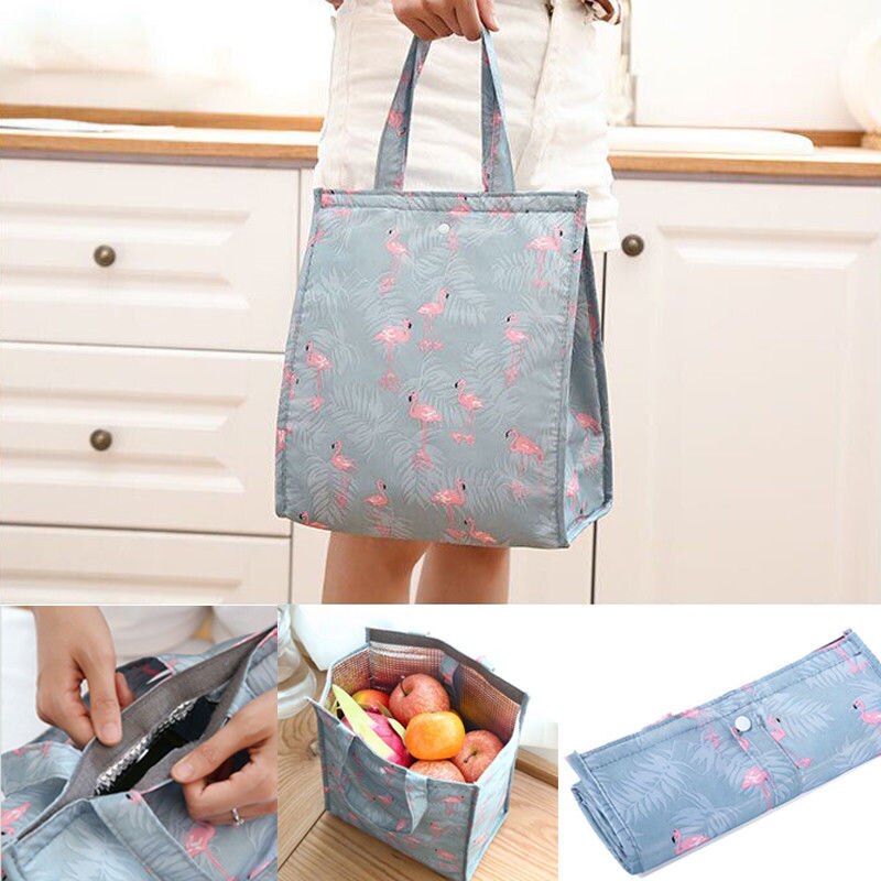 Tragbare faltbare Isolierung taschen Neue Flamingo Mittagessen Tasche Kasten Picknick Tote Kühler Lagerung Tasche Thermische Kühler Mittagessen Kasten