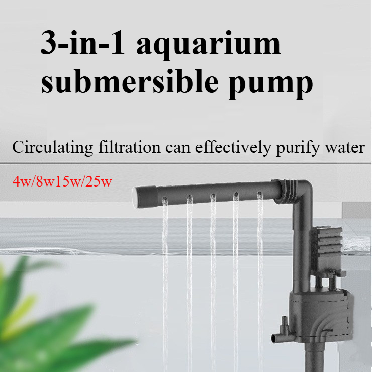 Three-in-one Fish Tank Submersible Pump Top Filter Universal Matching Pump Built-in Pump Oxygenated Circulation Aquarium
