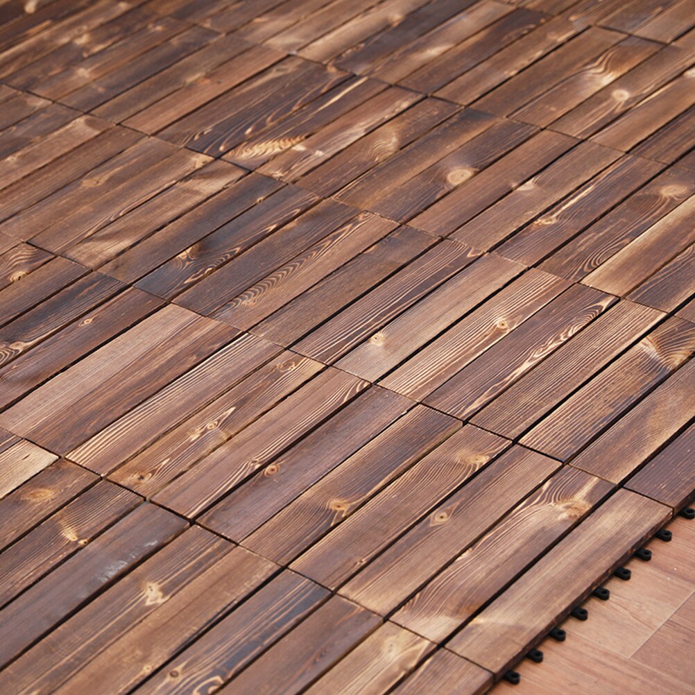 Wood Patio Paver Interlocking Flooring Tile Interlocking Deck Tile for Outdoor and Floors