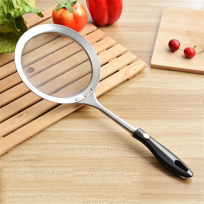 Duurzaam filter lepel bloem zeef roestvrij staal fijnmazige draad olieafschuimer zeef vergiet gefrituurd voedselnet keukengadgets