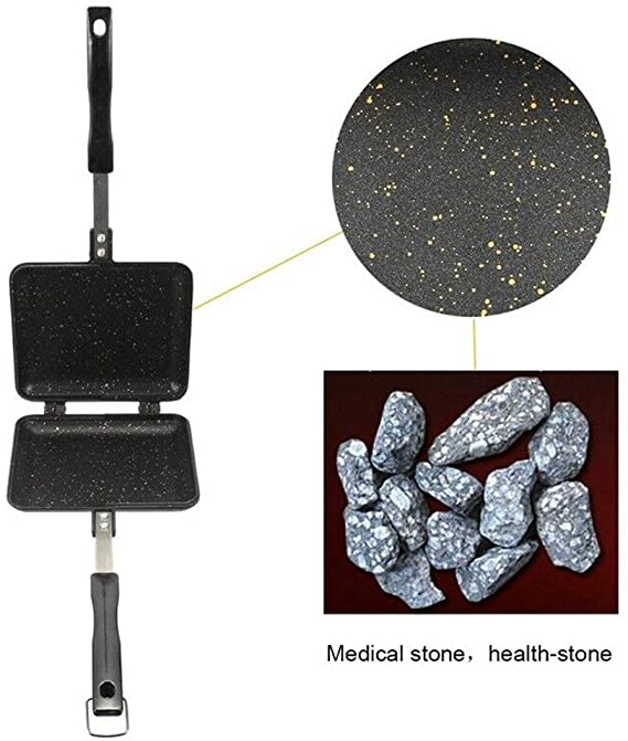 Double Side Grill Fry Pan Cookware Stainless Steel Double Face Pan Steak Fry Pan Kitchen Accessories Cooking Tool Frying Pan