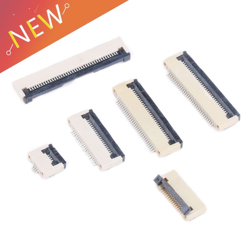 10 stk ffc/fpc-kontakt flatkabelkontakt 0.5mm adapter 4/5/6/8/9/10/12/14/16/18-40p pluggsett med nedfliptype