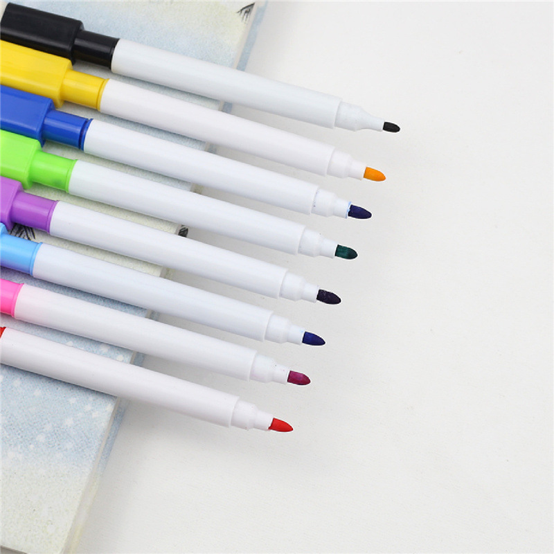 24 pcs erasable white board pen color marker for children and student 8-color blackboard pen color with brush teaching