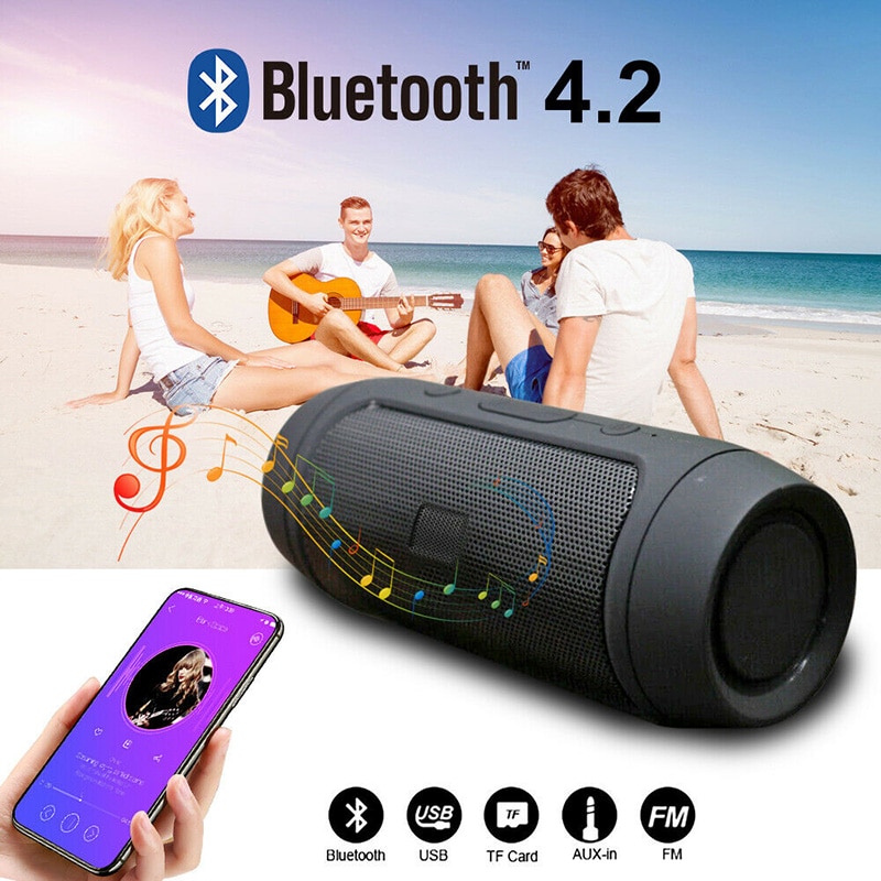 Portable Bluetooth Speaker Wireless Outdoor Waterdichte Stereo Bass Luidspreker USB TF FM Radio Muziek Subwoofer Kolom Luidsprekers