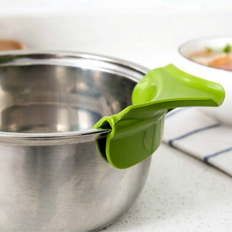 Embudo antiderrames para cocina, herramienta creativa antideslizamiento de silicona para sopa, cacerolas, ollas, cuencos y tarros