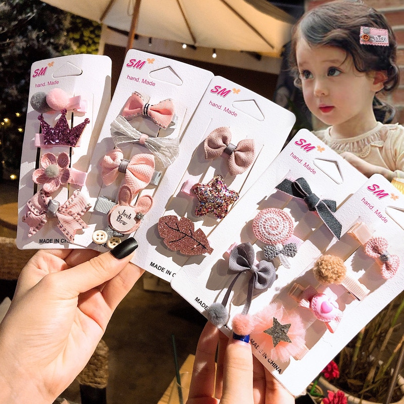 1 conjunto original do bebê meninas bowknot flor pequena barrette recém-nascido bonito hairpins headwear crianças grampos de cabelo acessórios para o cabelo