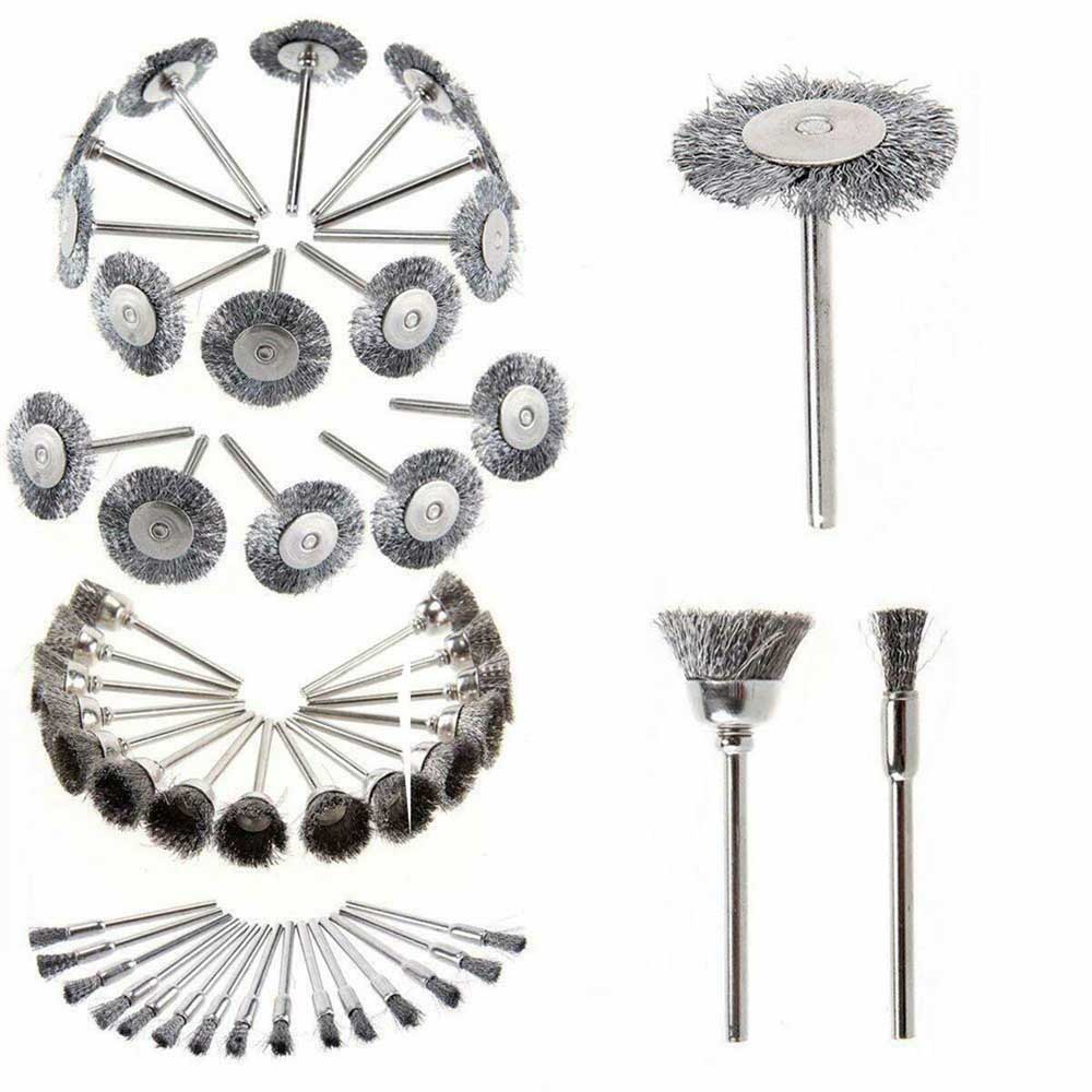 45Pcs Stainless Steel Wire Cup Mix Brush Set For Dremel Rotary Tool Accessories