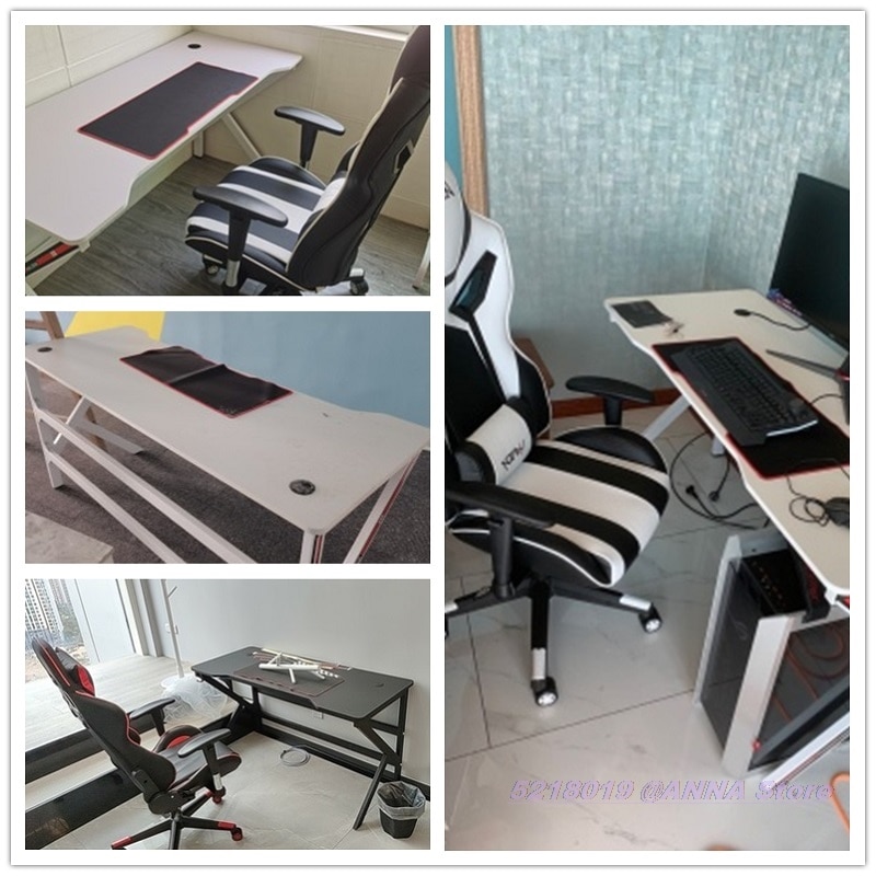 Hottest Gaming Desk 80x60x75CM Black White Desktop Computer Table Home Bedroom Game table Matched Chair Option