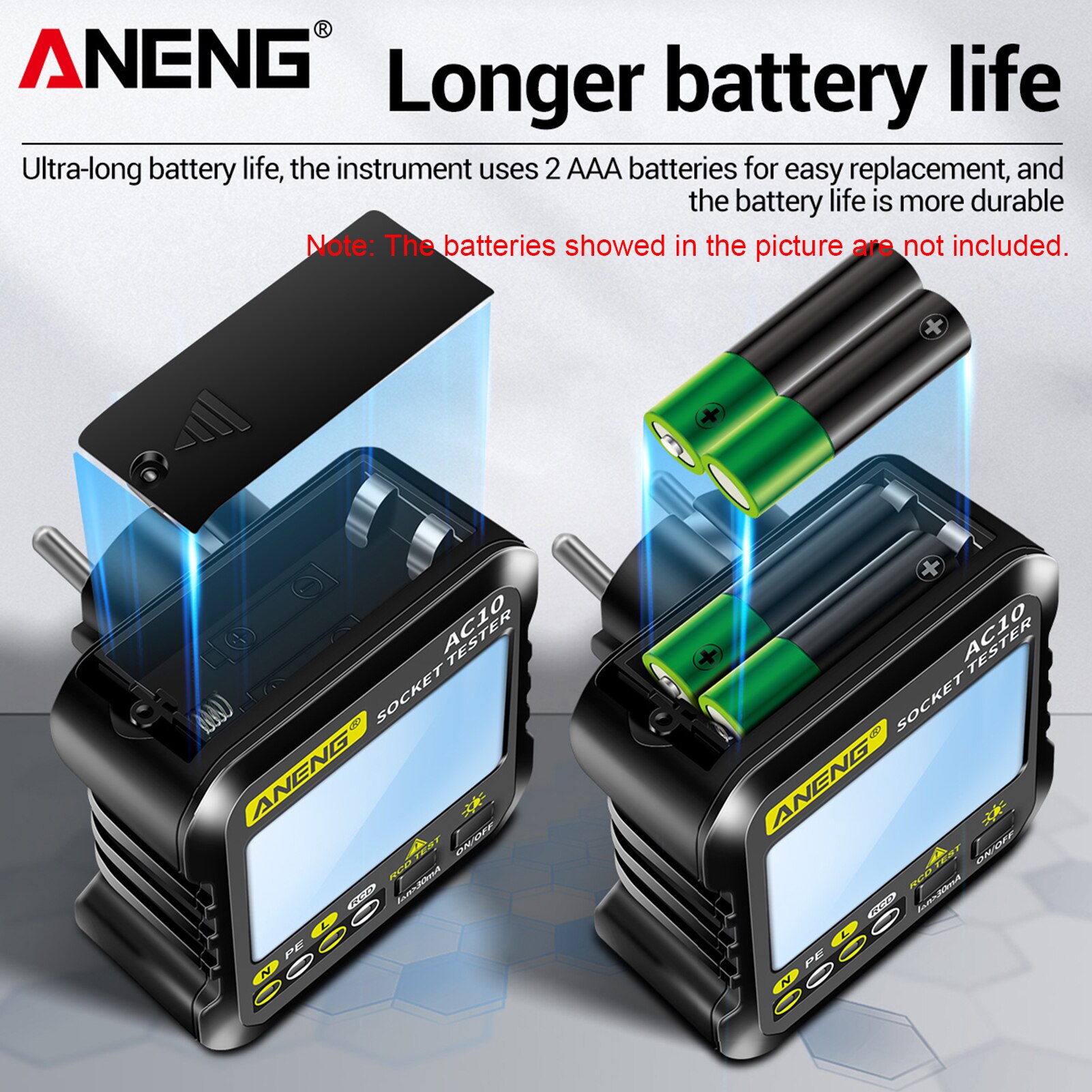 ANENG AC10 Digital Socket Tester Cable Tracker Plug Detector Polarity Phase Check Electroscope Voltmeter Tester Multimeter