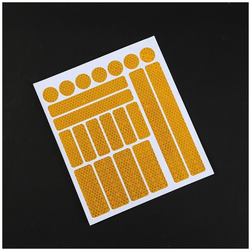 Mountain Bike Frame Reflective Strip Body Sticker Safety Sign Warning Reflective Sticker Safety Warning Reflective Sticker: Yellow