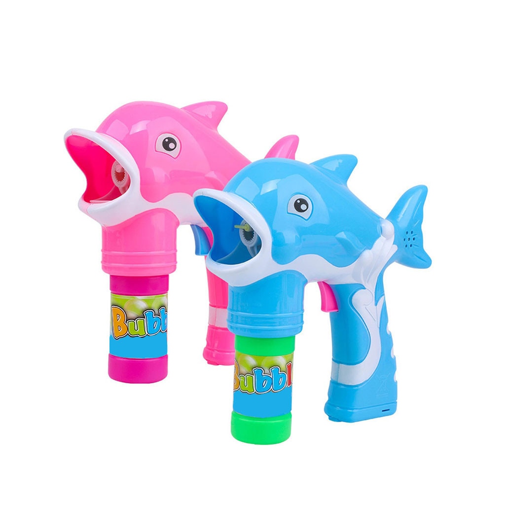 Electric Dolphin Bubble Gun Fully Automatic Children's Cartoon Electric Music Light Dolphin Bubble Machine