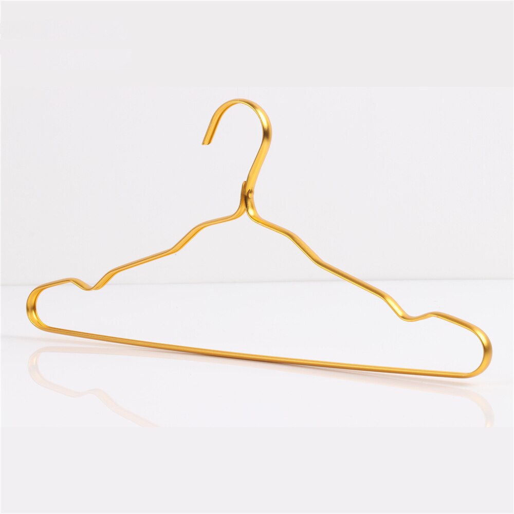 Colgador de ropa de aleación de aluminio, perchero antideslizante de Metal, organizador de armario, estante de almacenamiento de ropa: Gold / 10PCS