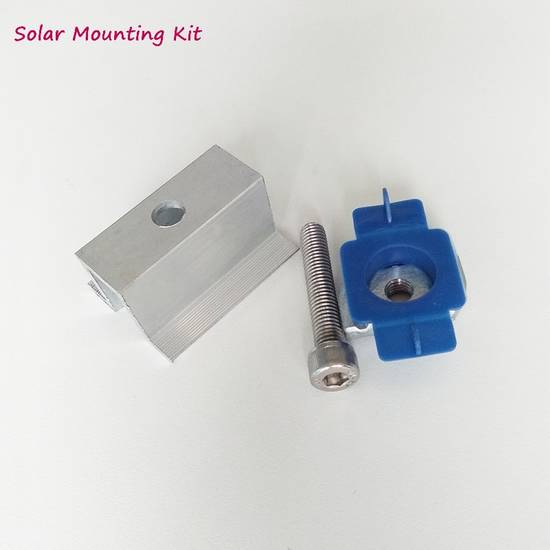 Solpanel monteringsfäste - kit - tillbehör aluminium mellan klämlist för solpanel installation på off grid solsystem