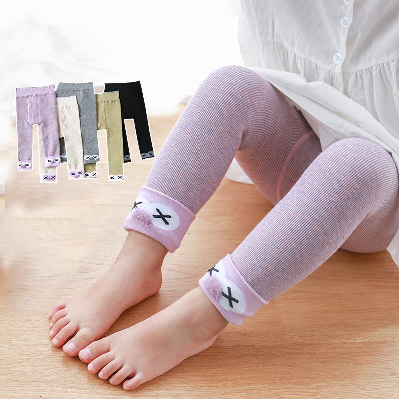 0 a 2 Anni di Autunno di Inverno Del Bambino Della Ragazza Delle Ghette Fodera In Pile di Spessore Leggings Caldo Per I Più Piccoli A Doppio Ago Neonati Del Bambino pantaloni