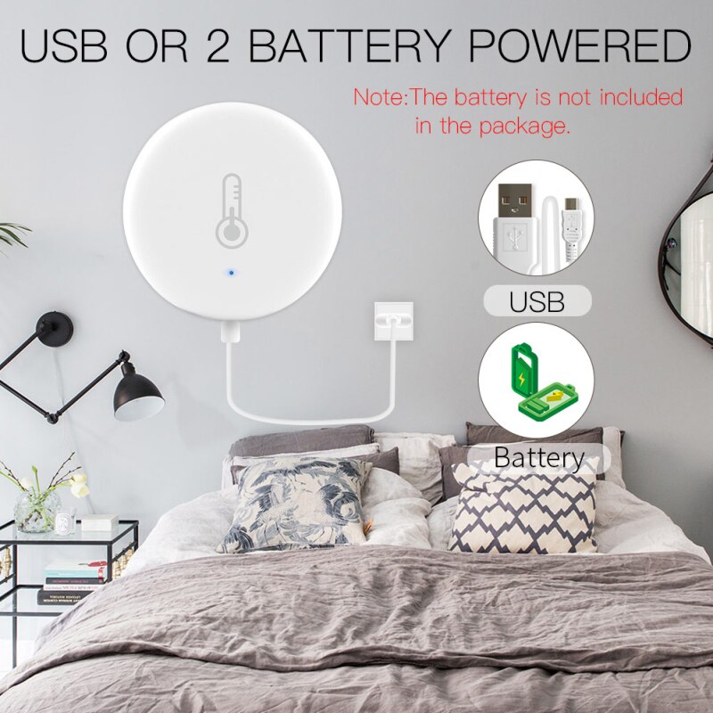 Tuya/SmartLife-Sensor de temperatura y humedad inteligente ZigBee, dispositivo que funciona con Zigbee Hub a través de Alexa y Google Home, de 1 a 5 uds.