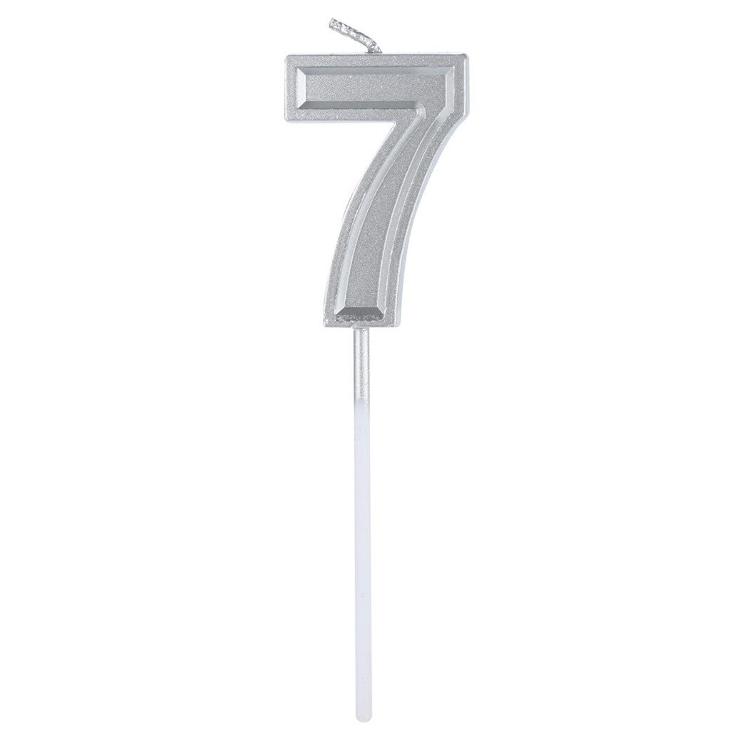 1PC Silver Number 0-9 Birthday Numeral Candles Light Home Wedding Birthday Party Decoration Led Candles birthday candle L300110: G