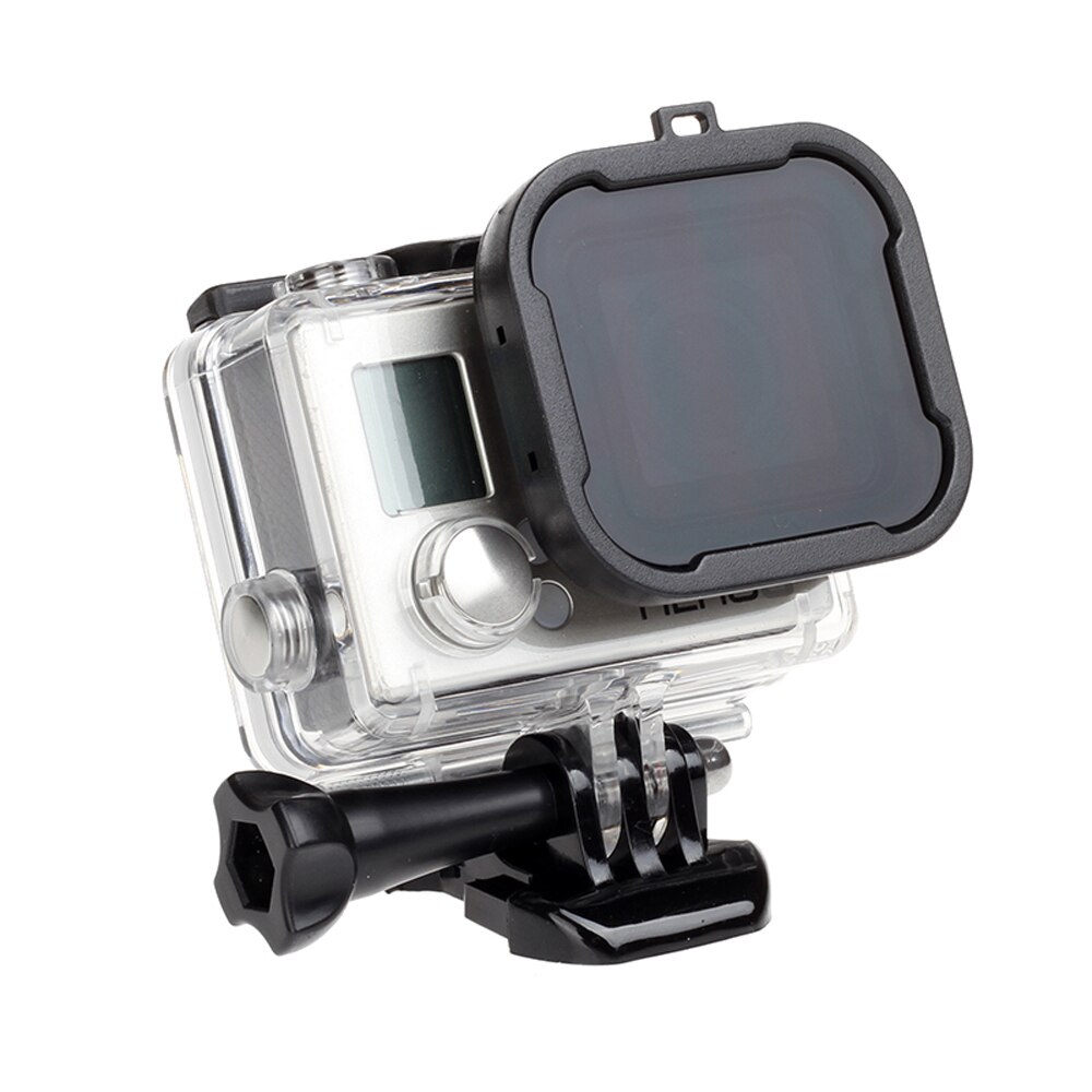 SHOOT-Filtros de lente para GoPro Hero 4 3 +/4, funda impermeable, cámara de acción negra y plateada, filtro rojo para cámara Go Pro, accesorio de buceo