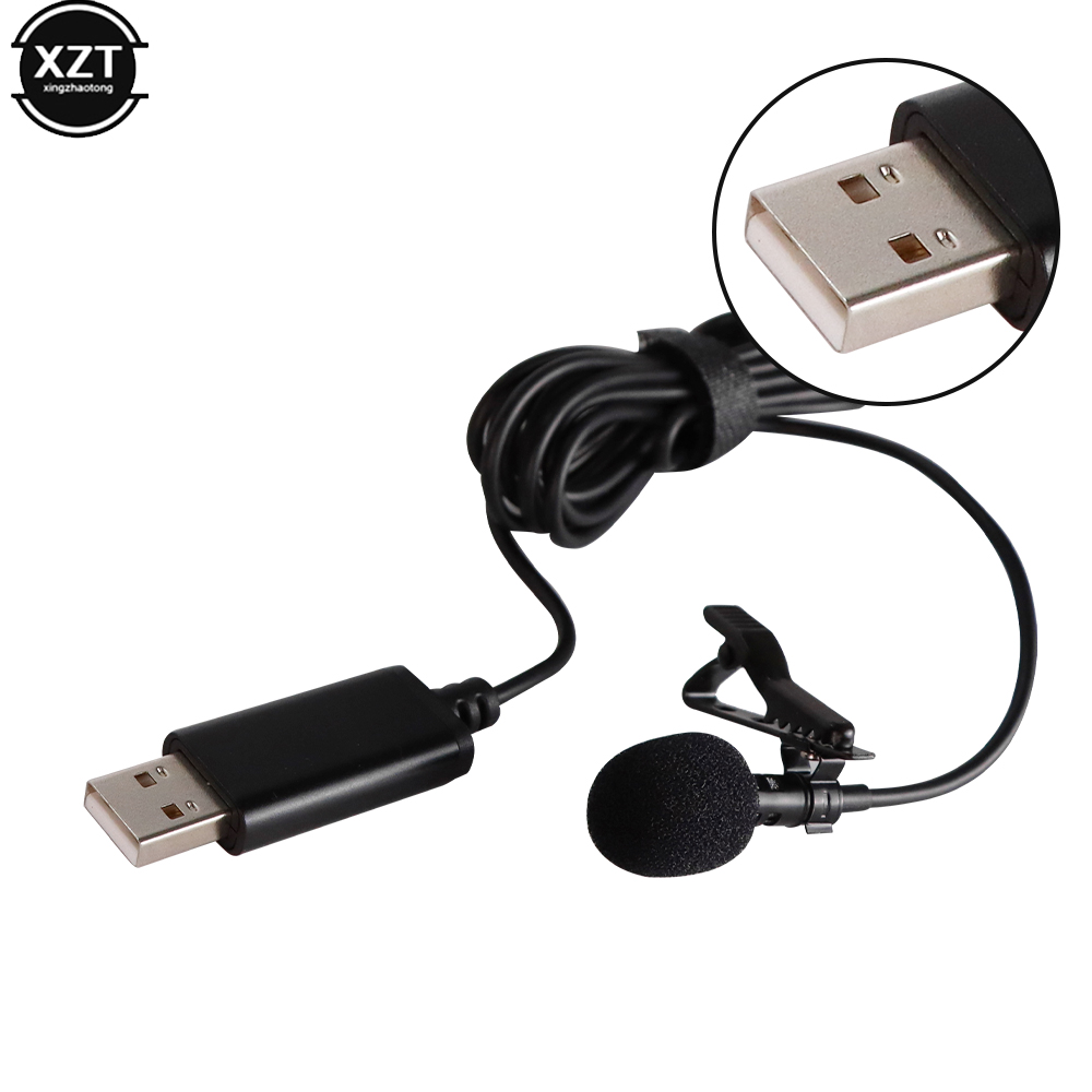 200 cm draagbare mini-USB-microfoon clip-on omnidirectionele stereomicrofoon voor laptop live-opname camera geluidskaart professioneel