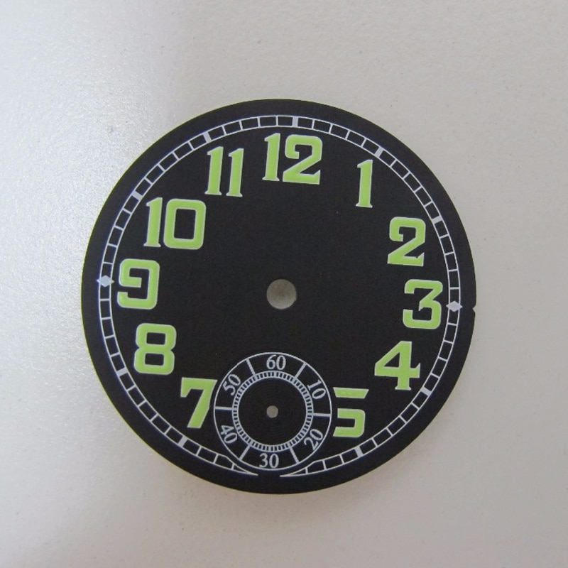 35mm cadran noir adapté Unitas ETA 6497 ST mouvement b-uhr montre