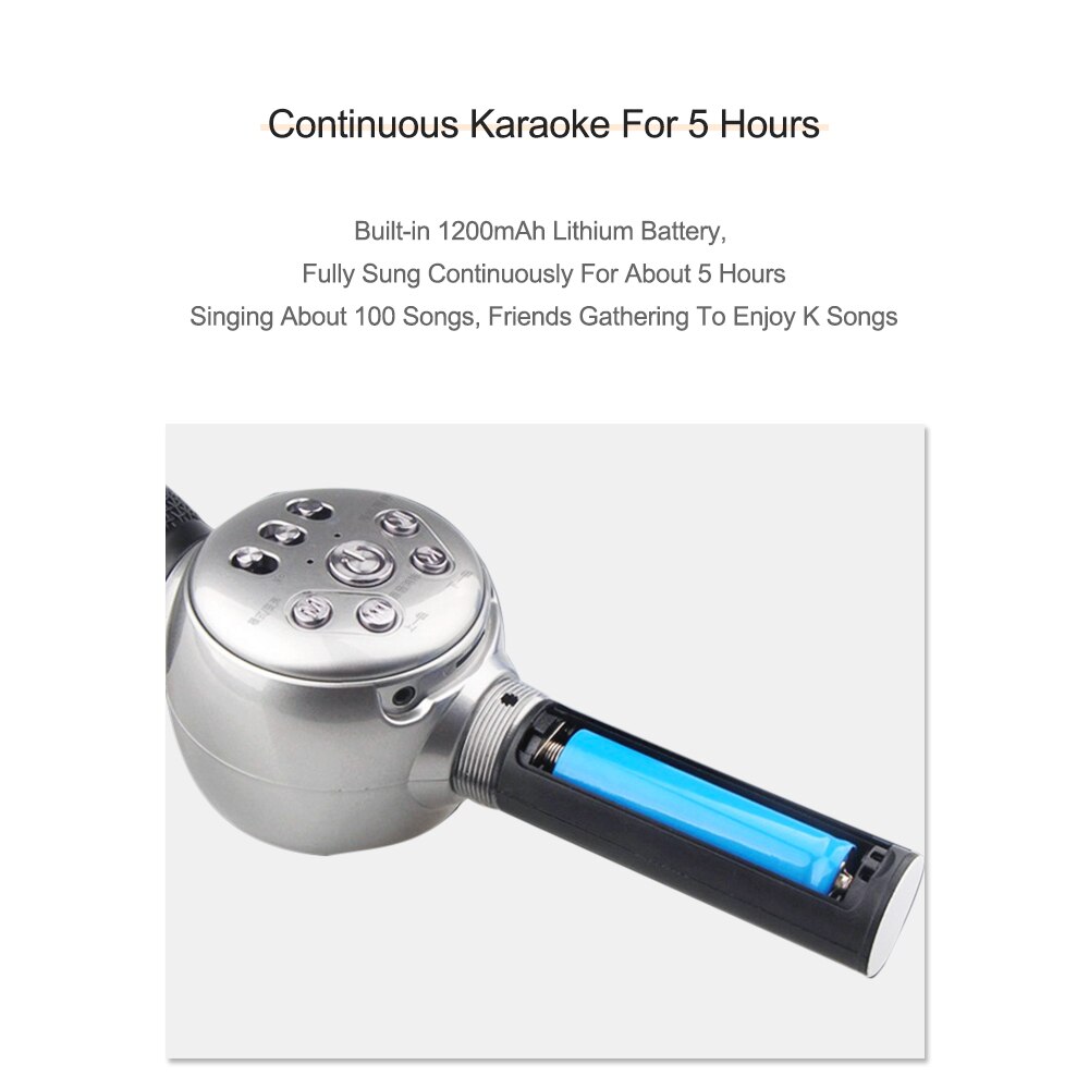 WS858 mise à niveau Microphone karaoké sans fil Bluetooth avec changement de lumière