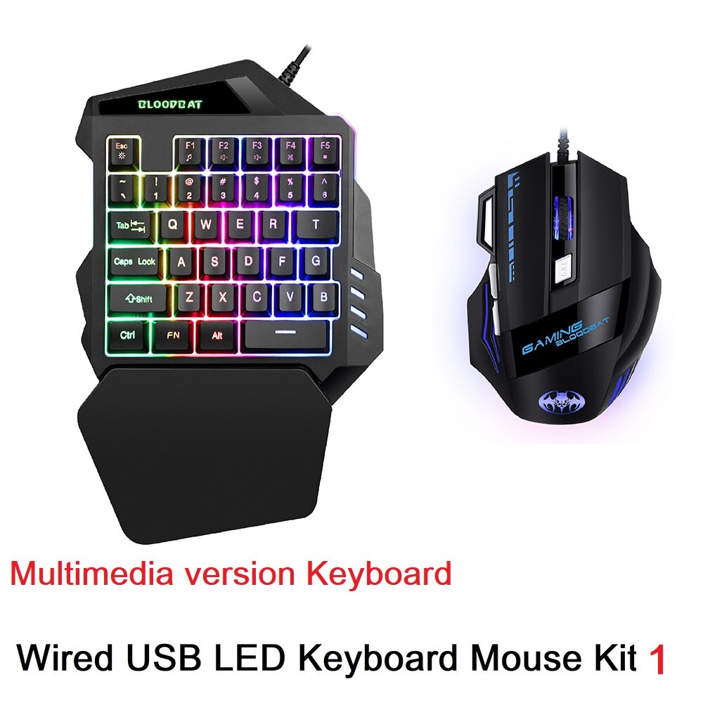 USB Wired LED Keyboard Mouse Kit Ergonomic Backlight Gaming Mouse Keyboard Set Gamer Laptop Computer Mouse For Home Gamer Set: Mouse Keyboard set 1