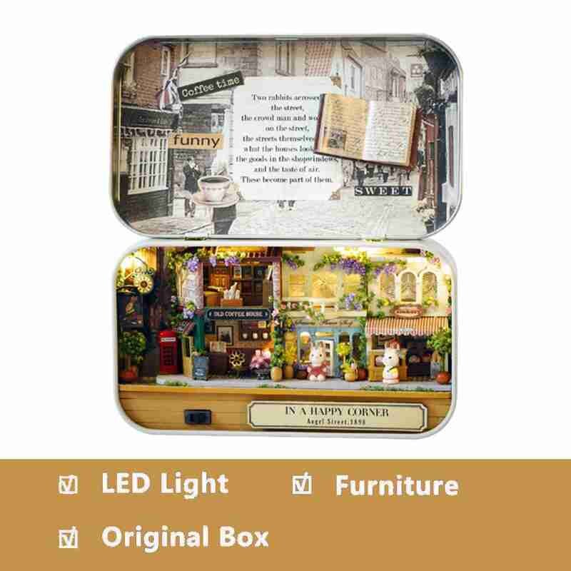 1pcs 3D Doll House Handmade Box Theatre Miniature Box Cute Dollhouses Assemble Kits Toys