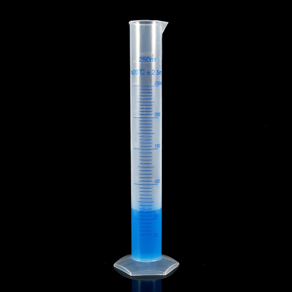 1 Pcs 250 Ml Meten Van Plastic Cilinder Afgestudeerd Cilinders Voor Lab Levert Laboratorium Meting Gereedschap