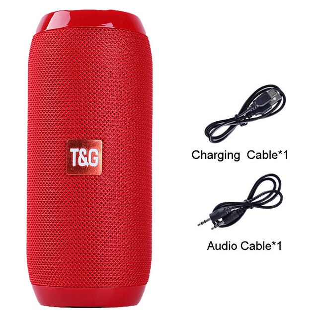 Tg 117 portátil bluetooth alto-falante sem fio subwoofer à prova dwaterproof água ao ar livre usb altifalante áudio apoio aut tf cartão caixa de música: Red